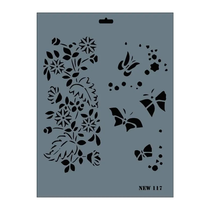 Rich New Seri N-117 Stencil 35x25 cm