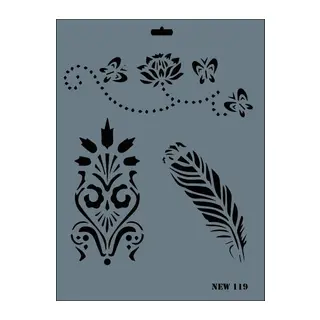Rich New Seri N-119 Stencil 35x25 cm