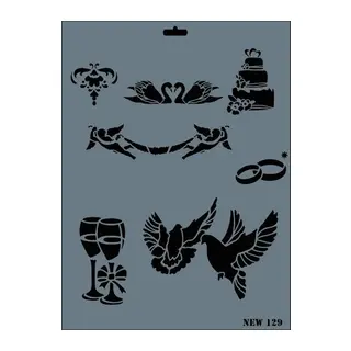 Rich New Seri N-129 Stencil 35x25 cm