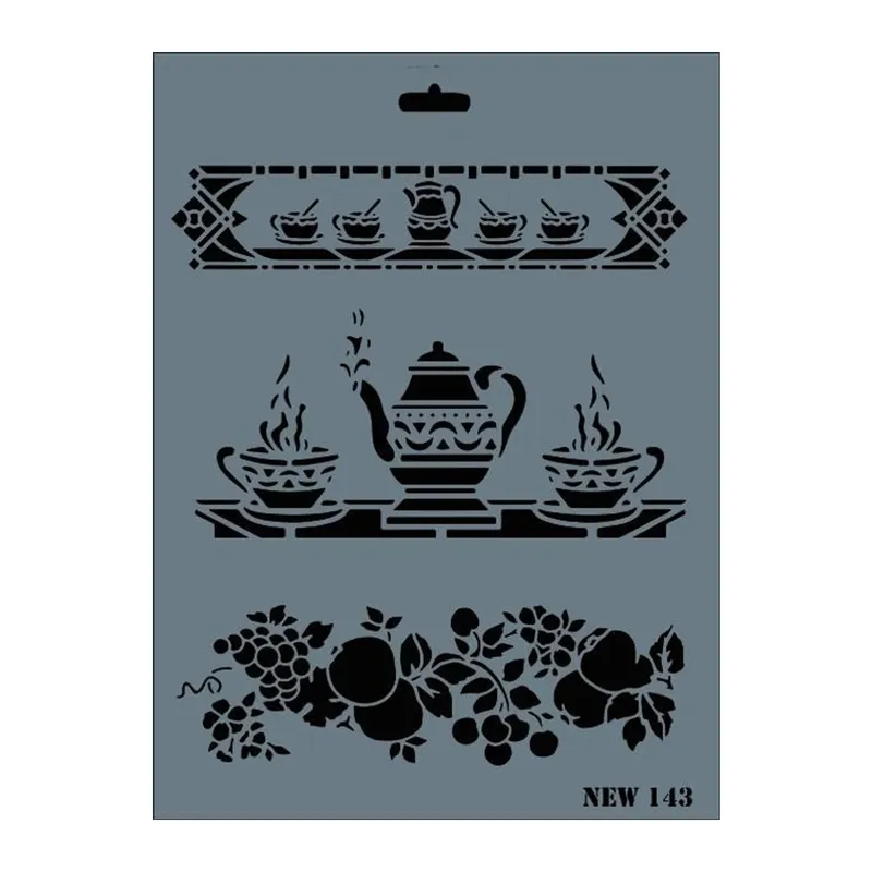 Rich New Seri N-143 Stencil 35x25 cm