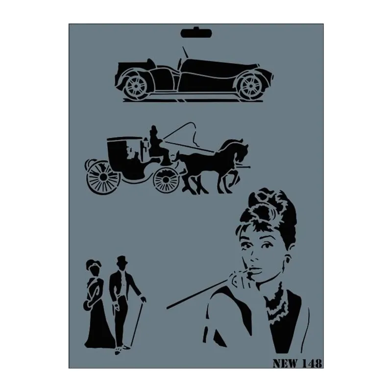 Rich New Seri N-148 Stencil 35x25 cm