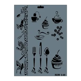 Rich New Seri N-149 Stencil 35x25 cm