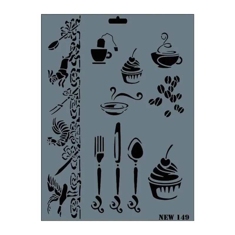Rich New Seri N-149 Stencil 35x25 cm