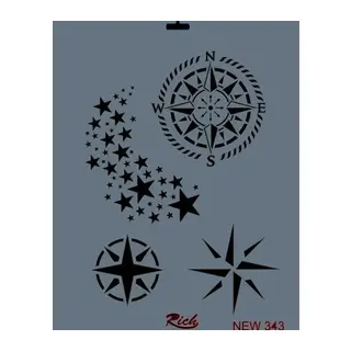 Rich New Seri N-343 Stencil 35x25 cm