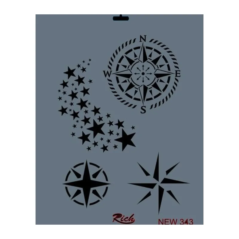 Rich New Seri N-343 Stencil 35x25 cm