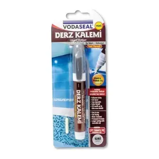 Vodaseal Çift Uçlu Su Bazlı Kokusuz Kalıcı Derz Kalemi Gri