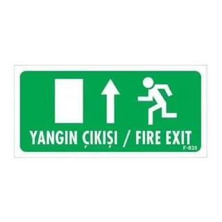 Yangın Çıkışı Yukarı Uyarı Levhası 17,5x25 KOD:935