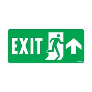 Exit Yukarı Sağ Ok İşaretli Uyarı Levhası 17,5x25 KOD:955