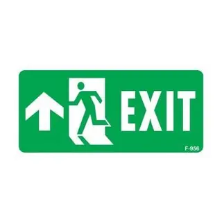 Exit Yukarı Sol Ok İşaretli Uyarı Levhası 17,5x25 KOD:956