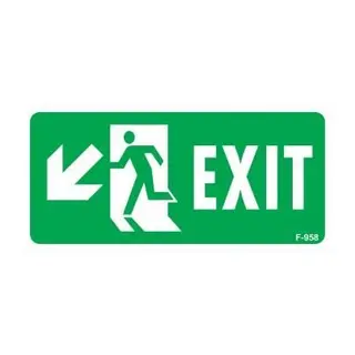 Exit Sol Aşağı Uyarı Levhası 17,5x25 KOD:958