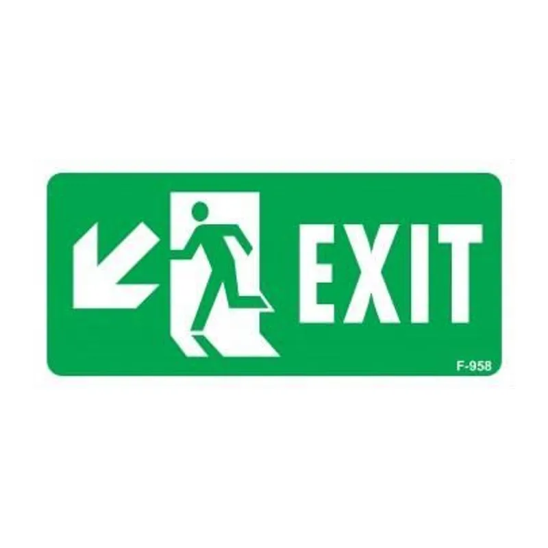 Exit Sol Aşağı Uyarı Levhası 17,5x25 KOD:958