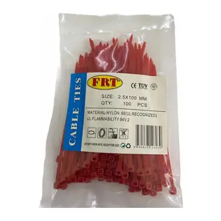 FRT Kırmızı 2,5x100 Kablo Bağı