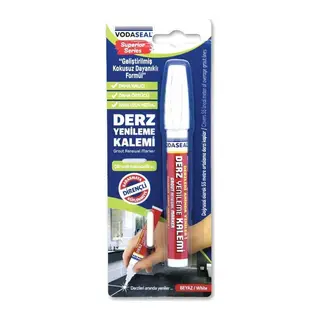 Vodaseal Çift Uçlu Su Bazlı Kokusuz Kalıcı Derz Kalemi Beyaz
