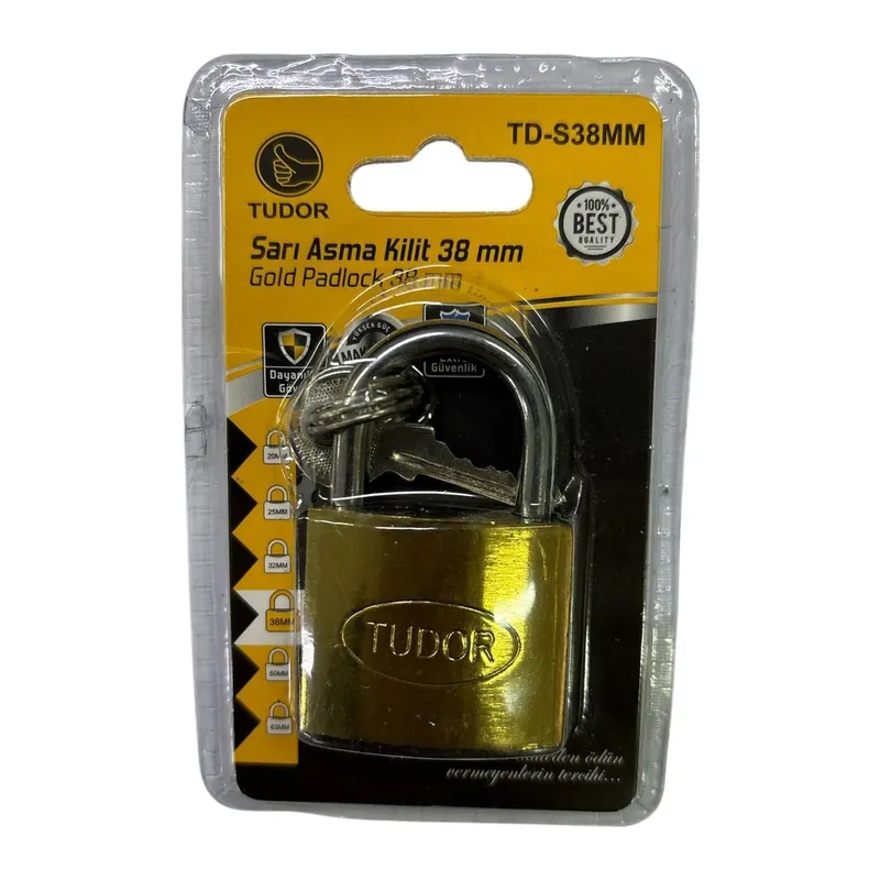 Ennalbur Tudor 38 mm Kısa Sarı Asma Kilit