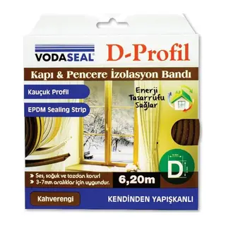 Vodaseal Kapı ve Pencere İzolasyon Bandı Kahverengi 6,20 Metre