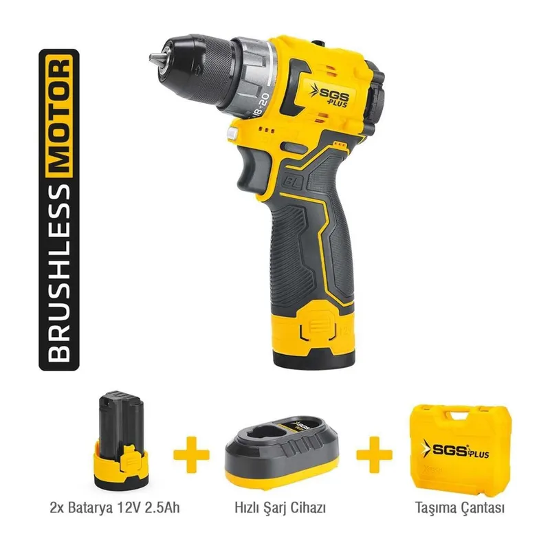 SGS 5080 Akülü Vidalama 12 Volt 2X2,5 Ah Kömürsüz