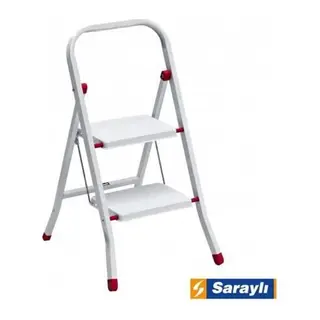 Saraylı Pratik Metal Merdiven Beyaz 2 Basamaklı
