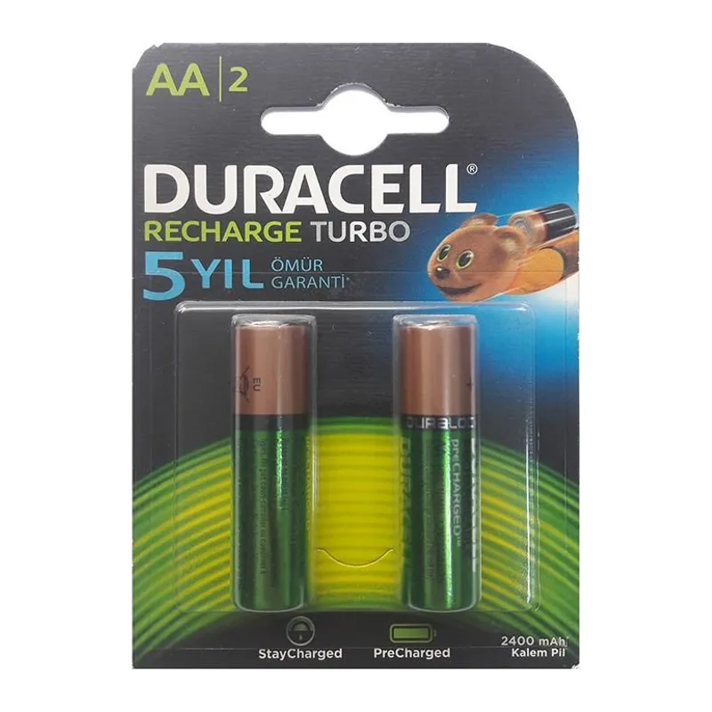 Duracell Şarj Edilebilir Kalem Pil 2'Lİ AA 2500 mAh