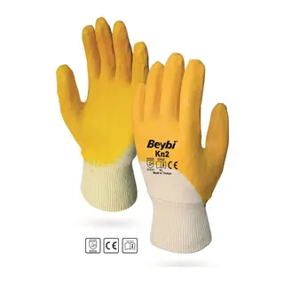 Beybi KN2 No:10 Sarı Nitril Pamuk Eldiven