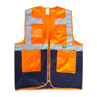 Yönetici İkaz Yeleği Turuncu/Lacivert XL Beden