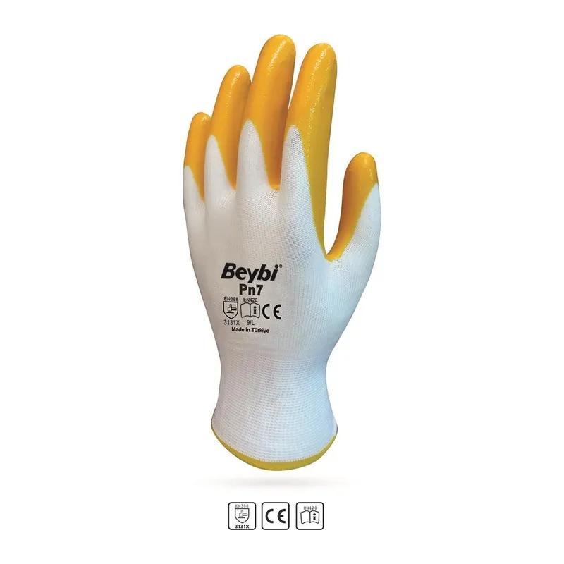 Beybi PN7 No:9 Sarı Nitril Eldiven