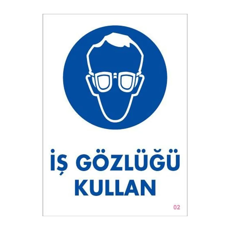 İş Gözlüğü Kullan Uyarı Levhası 25x35 KOD:2