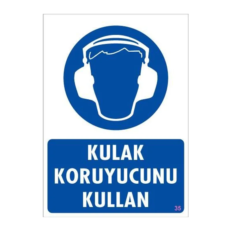 Kulak Koruyucu Kullan Uyarı Levhası 25x35 KOD:35