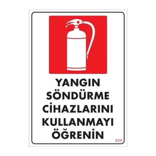 Yangın Söndürme Tüpü Uyarı Levhası 25x35 KOD:859