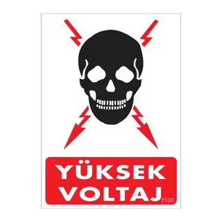 Yüksek Voltaj Uyarı Levhası 25x35 KOD:1100