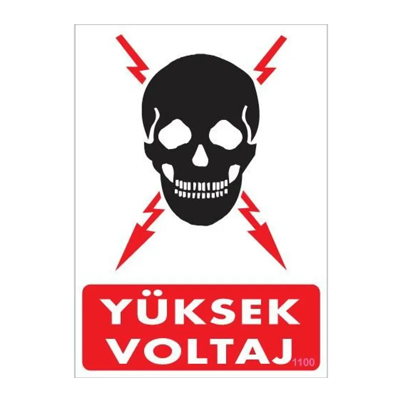Yüksek Voltaj Uyarı Levhası 25x35 KOD:1100