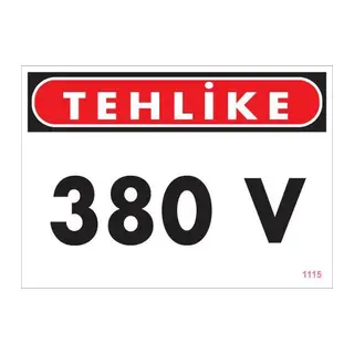 380 V Tehlike Uyarı Levhası 25x35 KOD:1115