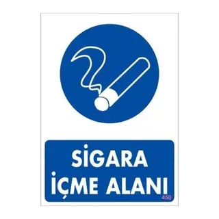 Sigara İçme Alanı Uyarı Levhassı 25x35 KOD: 450