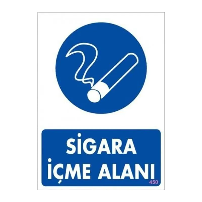 Sigara İçme Alanı Uyarı Levhassı 25x35 KOD: 450