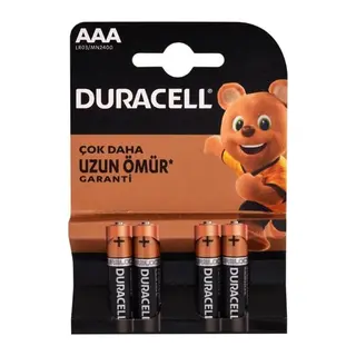 Duracell Alkalin Pil AAA 4'' lü Paket