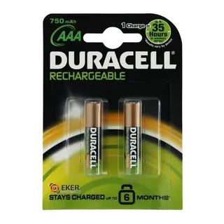 Duracell Şarjedilebilir İnce Kalem Pil 2'li AAA 750 mAh