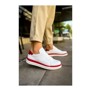 MN979 - Santoni GBT Spor Erkek Ayakkabı BEYAZ/KIRMIZI