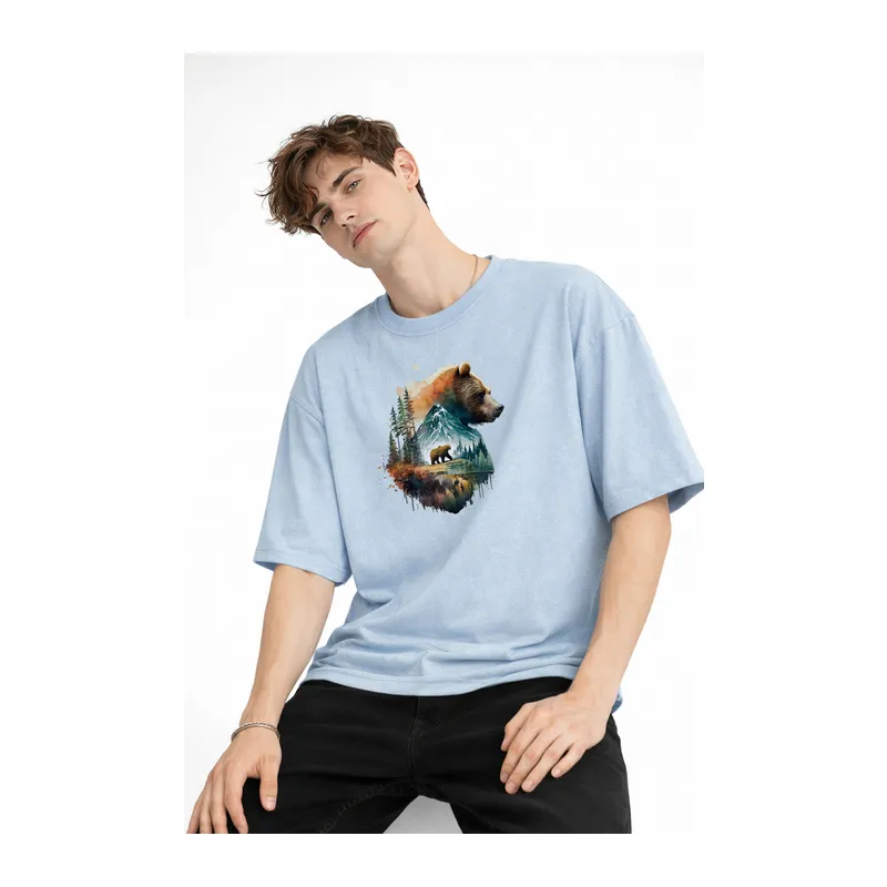 Bear2 - Oversize Tişört Bebek Mavisi