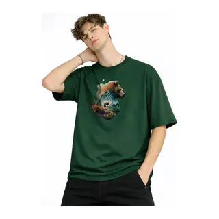 Bear2 - Oversize Tişört HAKI
