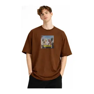 Freedom - Oversize Erkek Tişört KAHVE