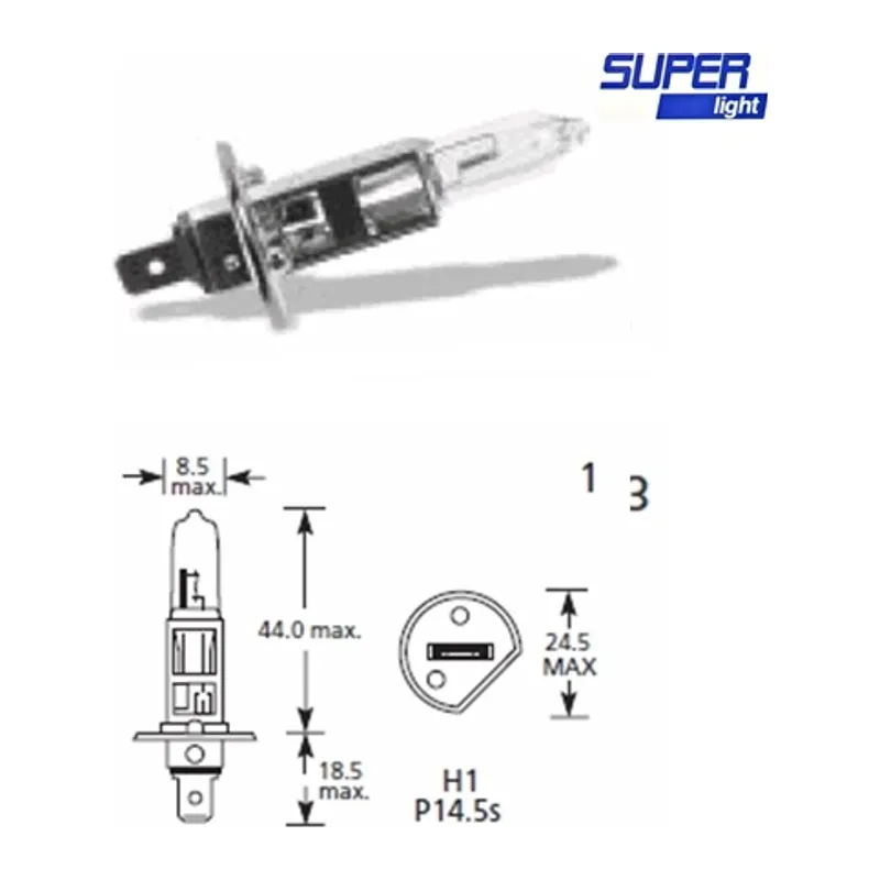 Super Light H1 Halojen Far Ampülü 12 Volt 60-55 Watt