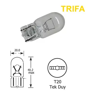 Trifa T20 Dipsiz Park Ampulü Tek Duy 1 Adet Sarı