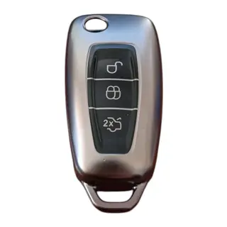 Ford Focus/Cmax/Fiesta/Mondeo/Transit Anahtar Uyumlu Silikon Oto Anahtar Kumanda Kabı Kılıf Füme