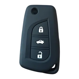 Toyota Corolla Auris Yaris Avensis Anahtar Uyumlu Silikon Oto Anahtar Kumanda Kabı Kılıf Siyah