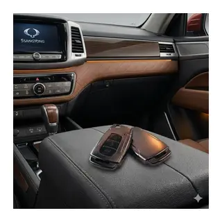 Torres Musso Korando Uyumlu Smart 3 Buton Silikon Oto Anahtar Kumanda Kabı Kılıf Gri