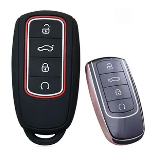Chery Jaecoo Uyumlu Tiggo 8 Pro Max, Tiggo 7 Pro Max Avatgarde, Omoda 5 Pro Uyumlu Silikon Oto Anahtar Kumanda Kabı Siyah Kırmızı