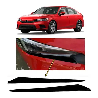 Honda Civic FE1 2022 ve Sonrası Far Altı Kaşı Çıtası Piyano Black 2 Parça