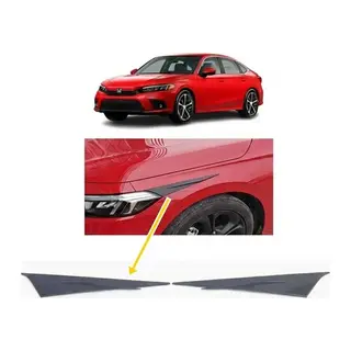 Honda Civic FE1 2022 ve Sonrası Far Üstü Kaşı Çıtası Piyano Black 2 Parça