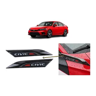 Honda Civic FE1 2022 ve Sonrası Uyumlu Çamurluk Üstü Ventil Dekoru Seti Parlak Siyah