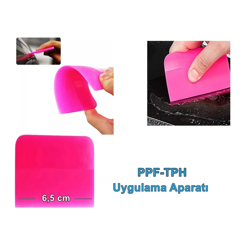 PPF/TPH Silikon Çekçek Ragle Cam Filmi Çekme Uygulama Aparatı Pembe 6x7.5cm