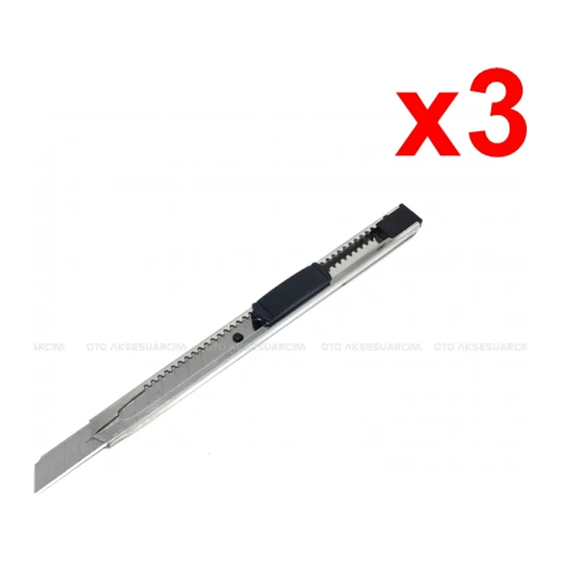 Metal Dar Maket Bıçağı İnce Falçata 9mm 3 Adet